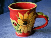 Sunflower Pottery mug with Ladybug | by Lee Rawn