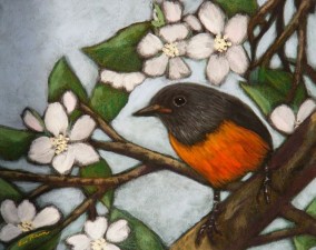 Robin Blossoms | Painting by Lee Rawn