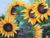 Sunflowers, watercolor
